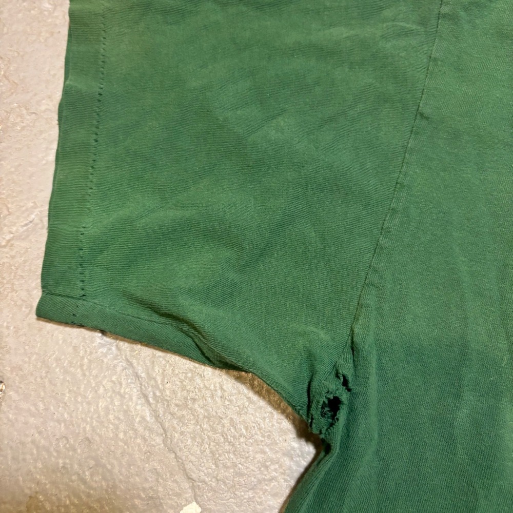 Oneita Harvard Business School T-Shirt Mens Large Green Distressed 90s Vintage - Picture 7 of 9